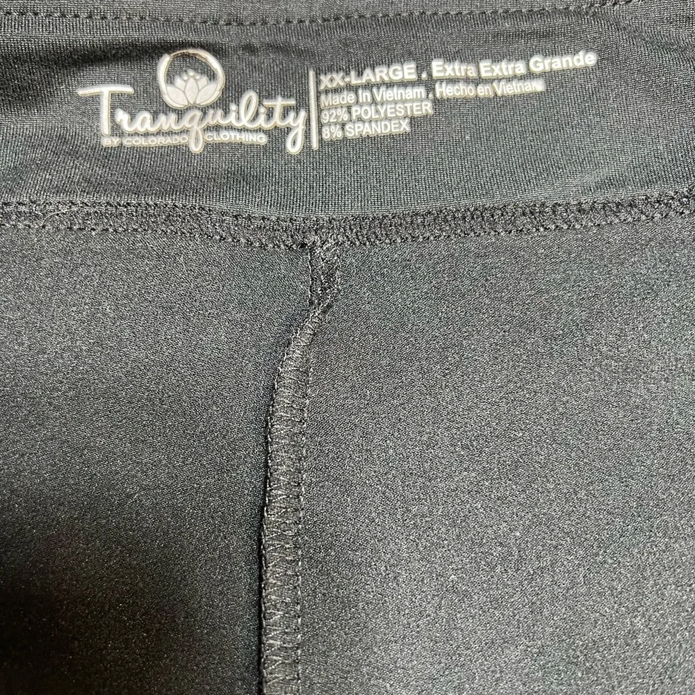 Tranquility Skort Skirt Size 2XL Tapestry Black  mint Blue Leafy pull on Stretch - Picture 5 of 8